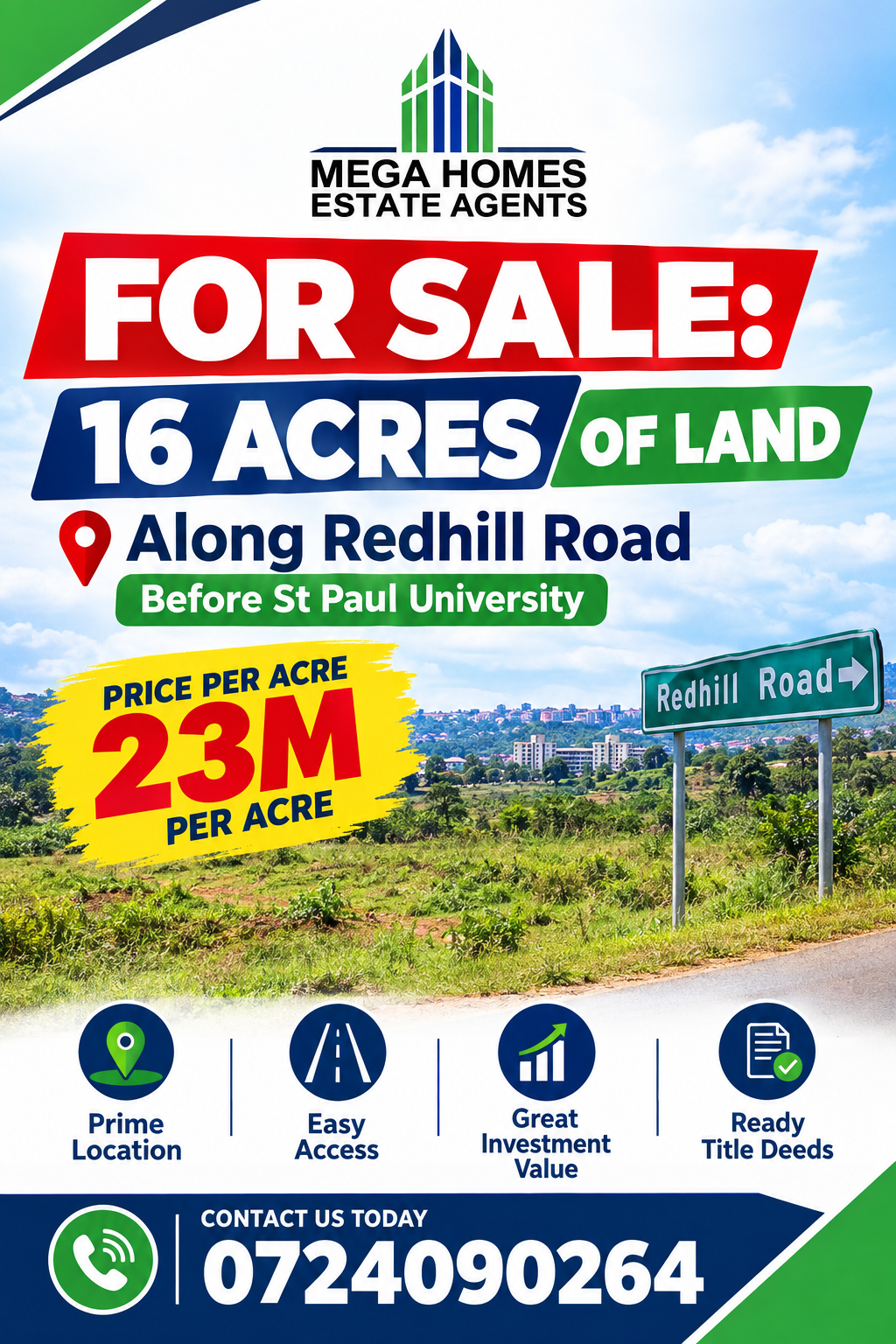 16 acres of land along Redhill
